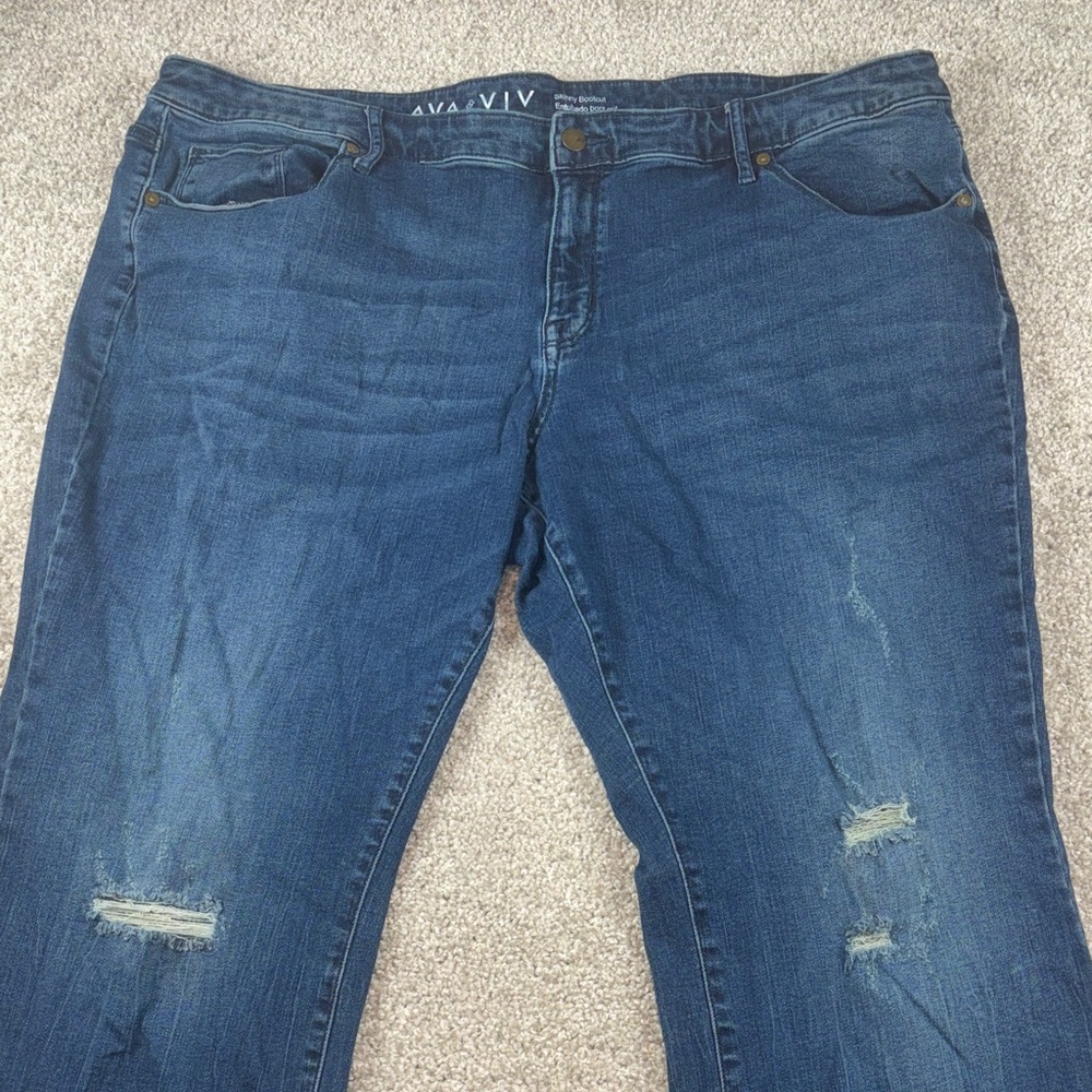 Ava & Viv Women's Indigo Boot Cut Jeans